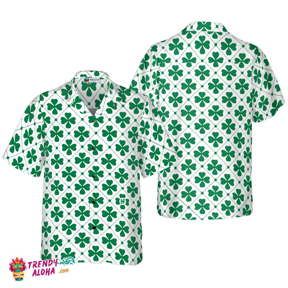 Four Leaf St Patrick’s Day Hawaiian Shirt
