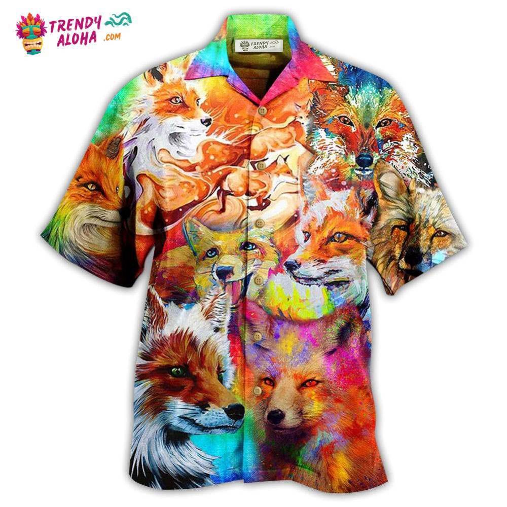 Fox Beautiful Painting Style Hawaiian Shirt – Trendy Aloha