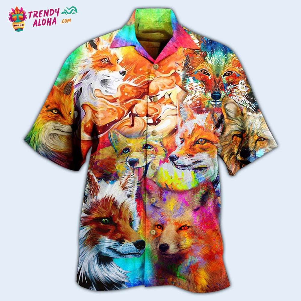 Fox Beautiful Painting Style Hawaiian Shirt – Trendy Aloha