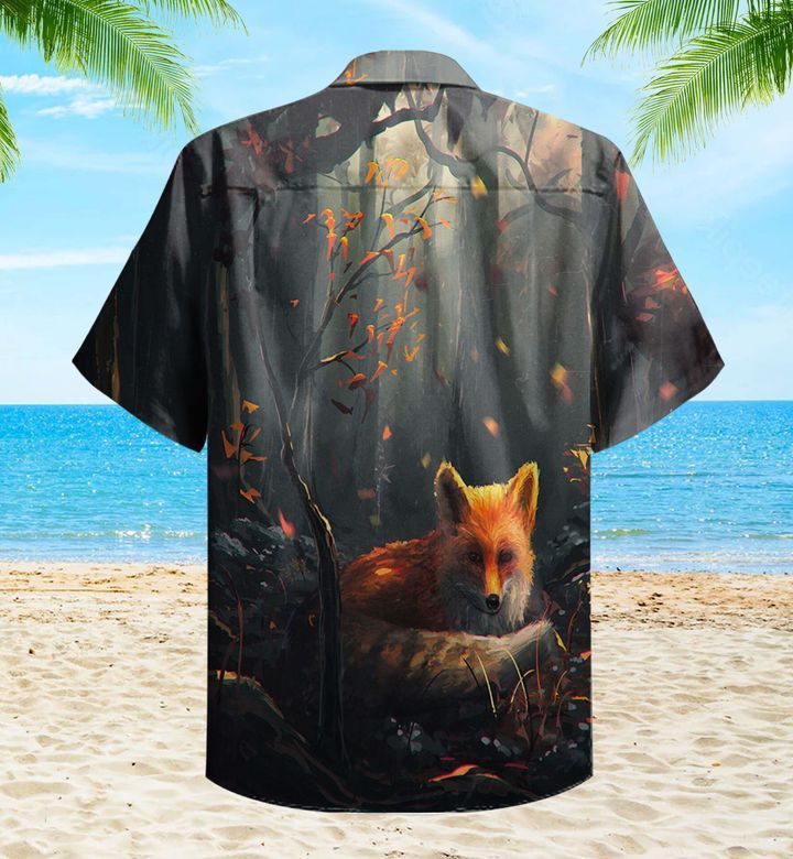 Fox Forest Brown Trendy Hawaiian Shirt 3D, Fox Lover Trendy Hawaiian Shirt For Summer Gifts