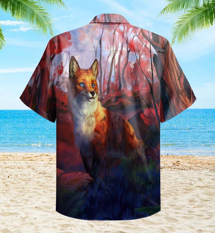 Fox Forest Orange Trendy Hawaiian Shirt 3D, Fox Lover Trendy Hawaiian Shirt For Summer Gifts