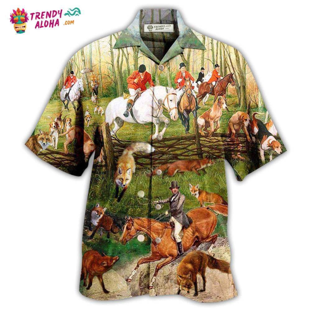 Fox Hunting Weekend Forecast 100 Chanceof Hawaiian Shirt – Trendy Aloha