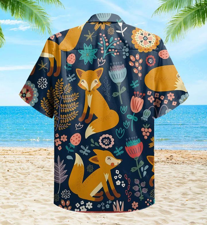 Fox In Forest Cute Colorful Trendy Hawaiian Shirt 3D, Fox Lover Trendy Hawaiian Shirt For Summer Gifts