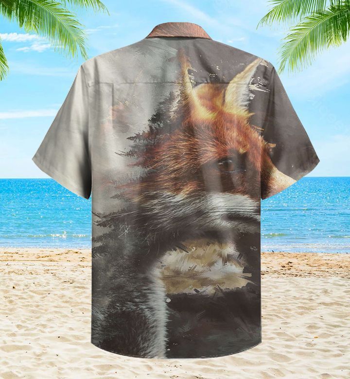 Fox Magic Grey Trendy Hawaiian Shirt 3D, Fox Lover Trendy Hawaiian Shirt For Summer Gifts