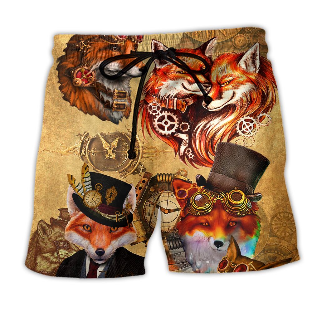 Fox Old Magic Vintage Style Trendy Aloha Hawaiian Beach Shorts Fox Old Magic Vintage Style Trendy Aloha Hawaiian Beach Shorts