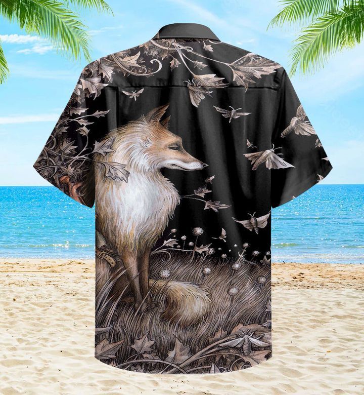 Fox Sad Black Trendy Hawaiian Shirt 3D, Fox Lover Trendy Hawaiian Shirt For Summer Gifts