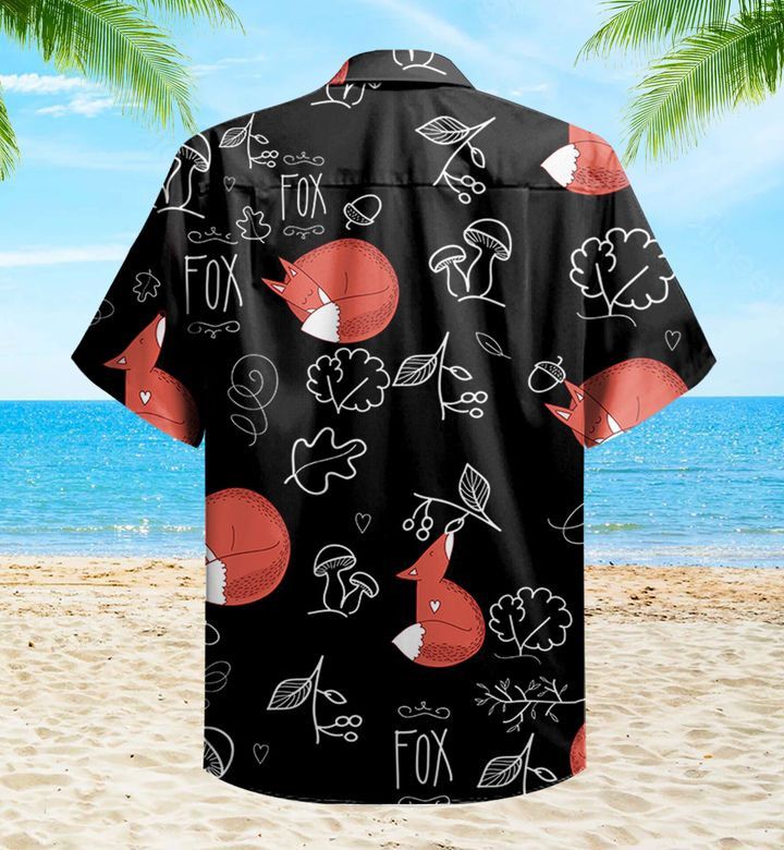 Fox Sleeping Fox Black Trendy Hawaiian Shirt 3D, Fox Lover Trendy Hawaiian Shirt For Summer Gifts