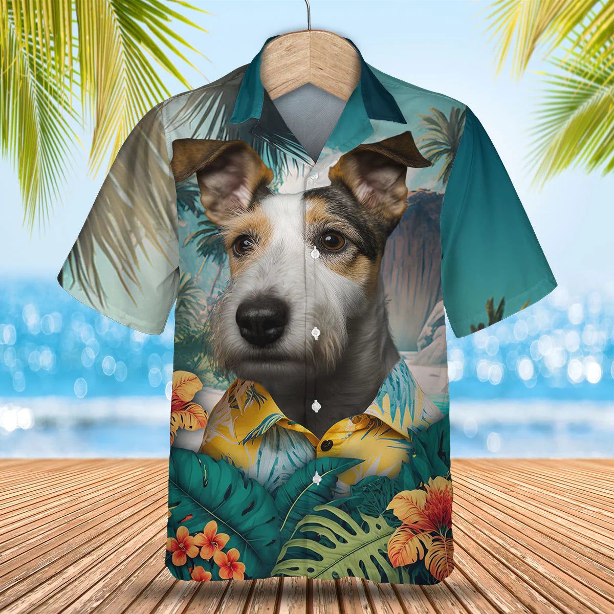 Fox Terrier – 3D Tropical Trendy Hawaiian Shirt