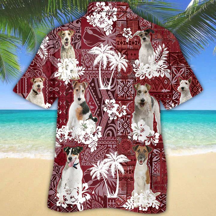Fox Terrier Red Hawaiian Shirt, Gift For Dog Lover Shirts, Animal Summer Shirts