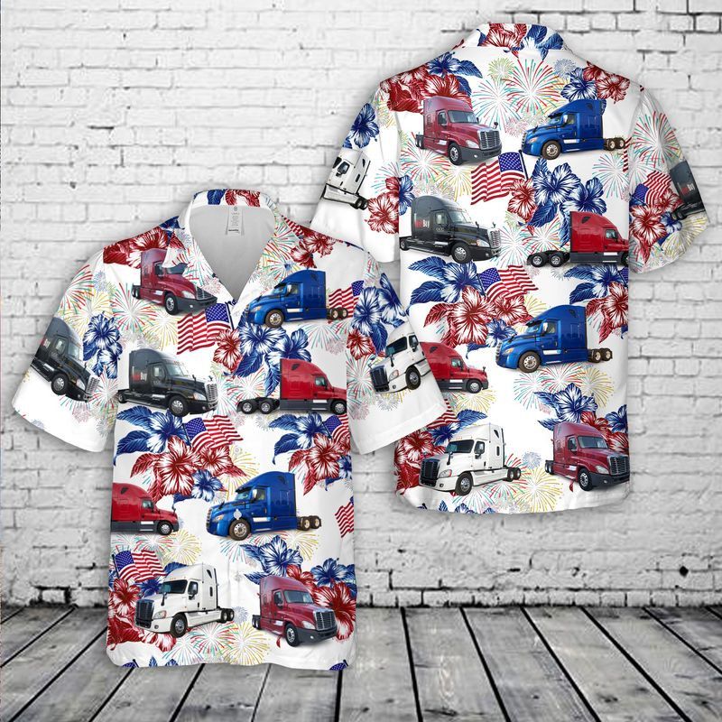 Freightliner Cascadia 4Th Of July Trendy Hawaiian Shirt