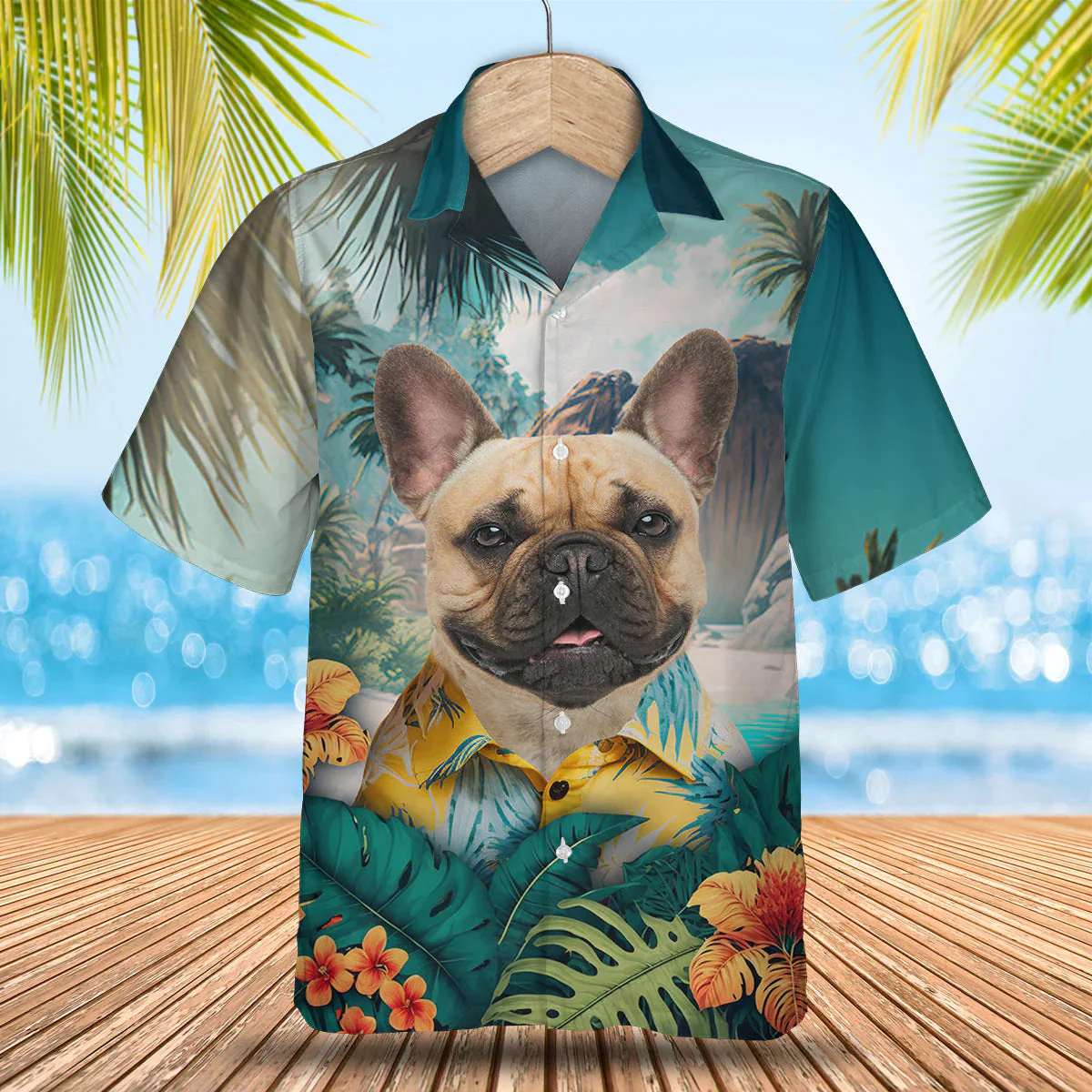 French Bulldog 3D Tropical Trendy Hawaiian Shirt, Dog Trendy Hawaiian Shirt, Gifts For Dog Lover