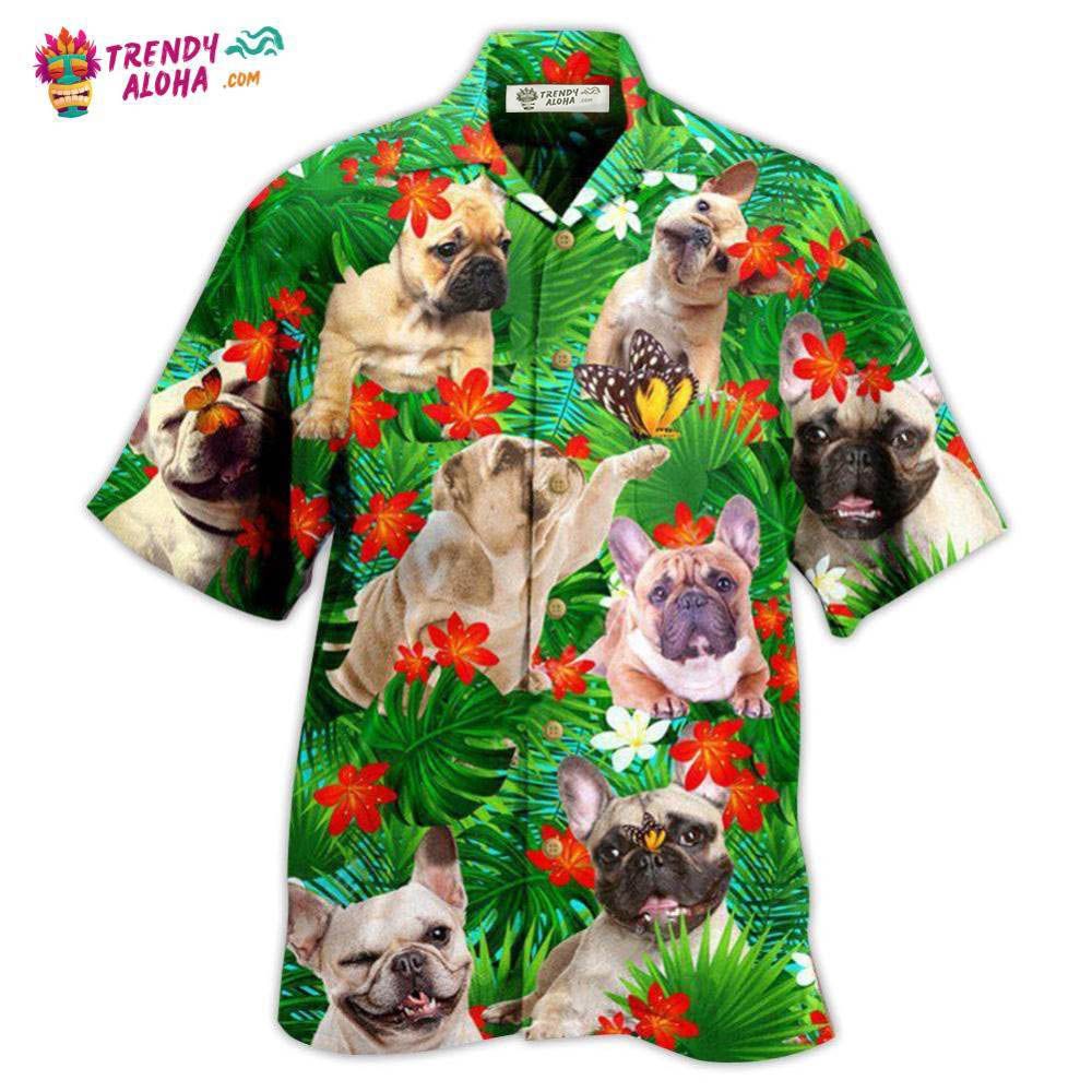 French Bulldog And Blooming Tropical Flowers Hawaiian Shirt – Trendy Aloha French Bulldog And Blooming Tropical Flowers Hawaiian Shirt – Trendy Aloha