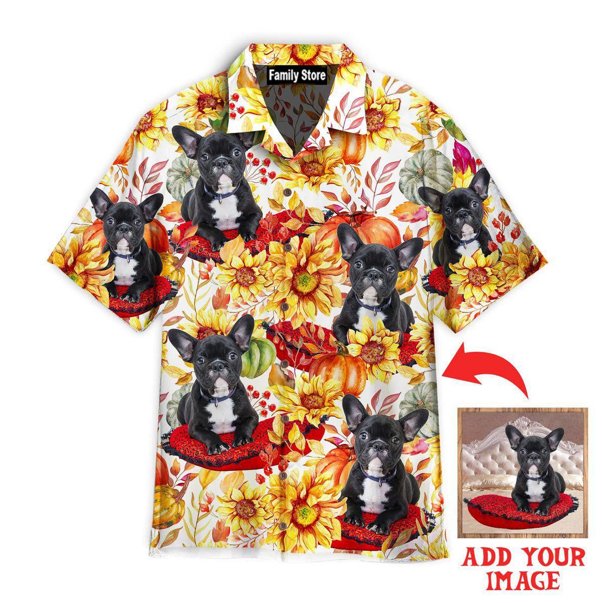 French Bulldog Happy On Autumn Custom Hawaiian Shirt French Bulldog Happy On Autumn Custom Hawaiian Shirt