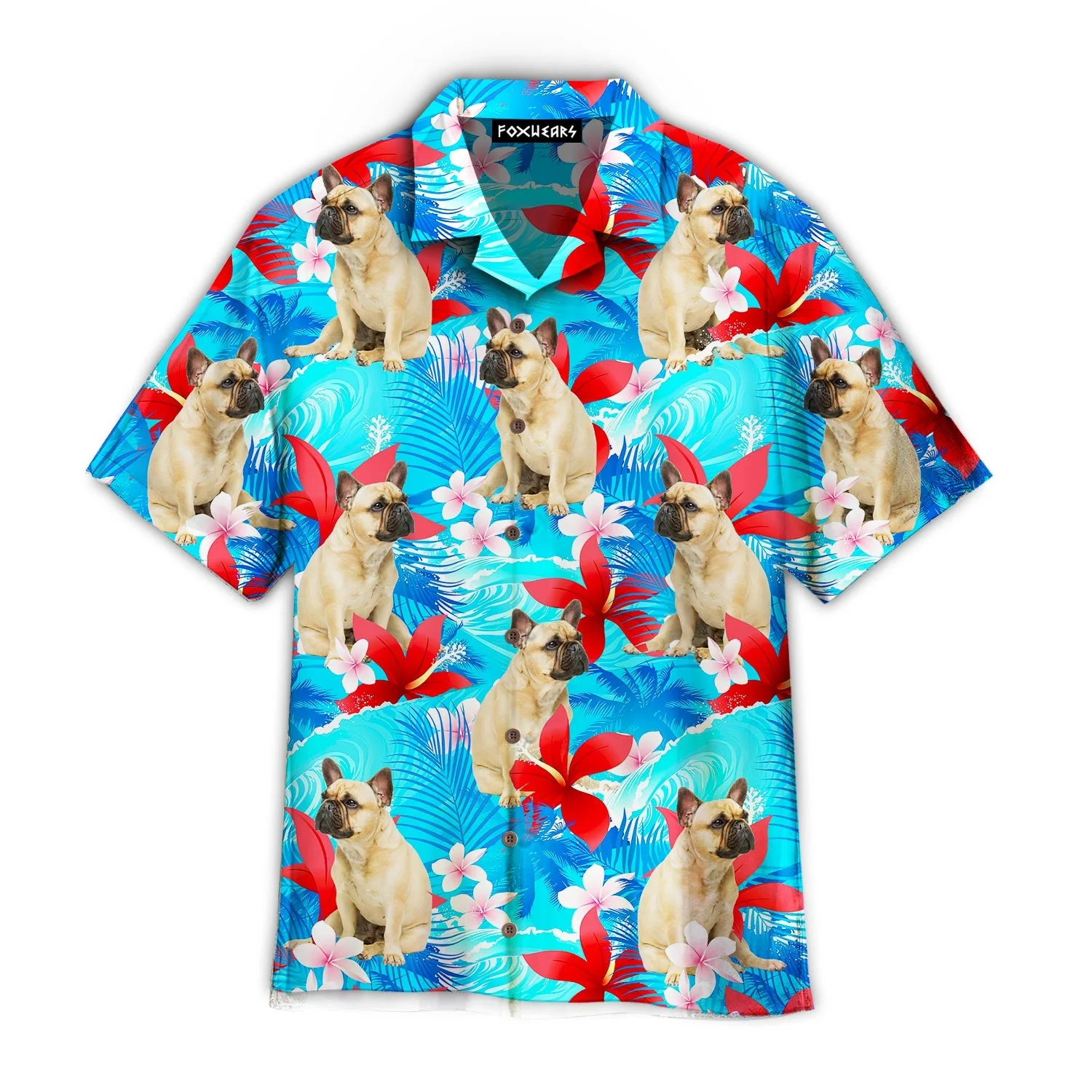 French Bulldog Happy With Summer Beach Pattern Trendy Hawaiian Shirt For Aloha Shirt