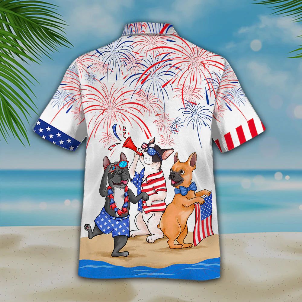 French Bulldog Hawaiian Shirt, Independence Is Coming, Usa Patriotic Hawaiian Shirt