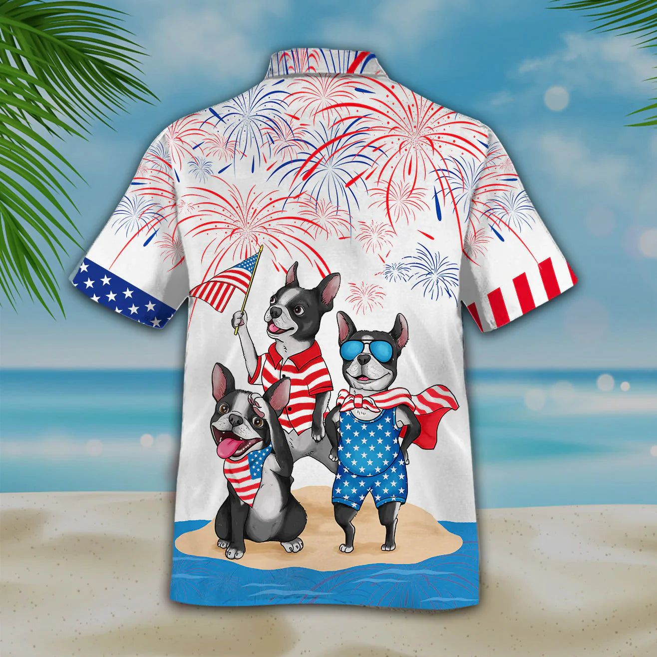 French Bulldog Independence Aloha Hawaiian Shirt