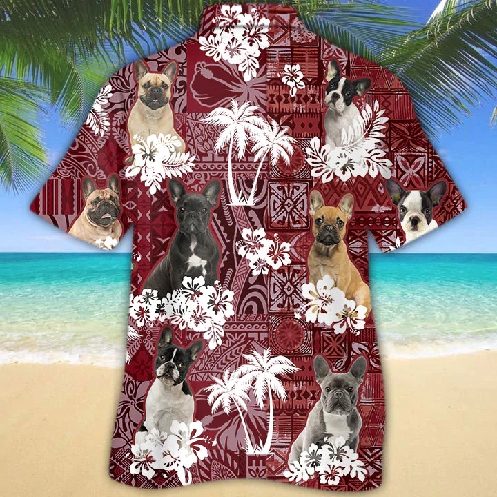 French Bulldog Red Trendy Hawaiian Shirt, Gift For Dog Lover Shirts, Animal Summer Shirts