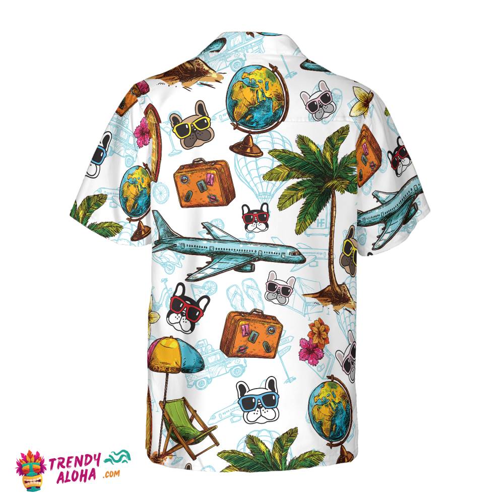French Bulldog Sunglasses Aloha Hawaiian Shirt