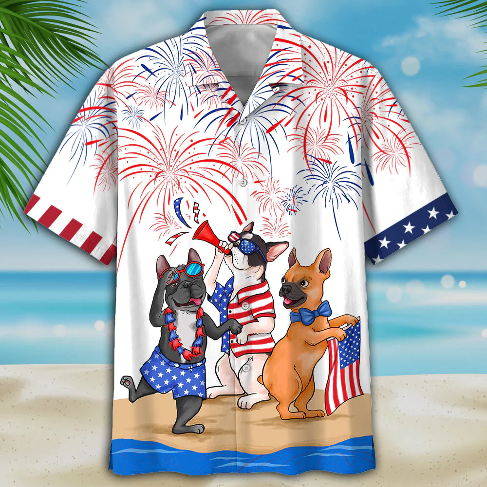 French Bulldog Trendy Hawaiian Shirt, Independence Is Coming, Usa Patriotic Trendy Hawaiian Shirt French Bulldog Trendy Hawaiian Shirt, Independence Is Coming, Usa Patriotic Trendy Hawaiian Shirt
