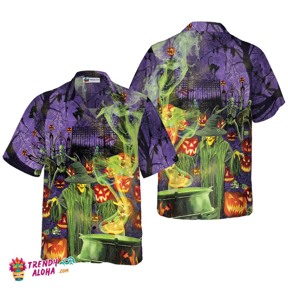 Fright Night Witch Hour Halloween Hawaiian Shirt