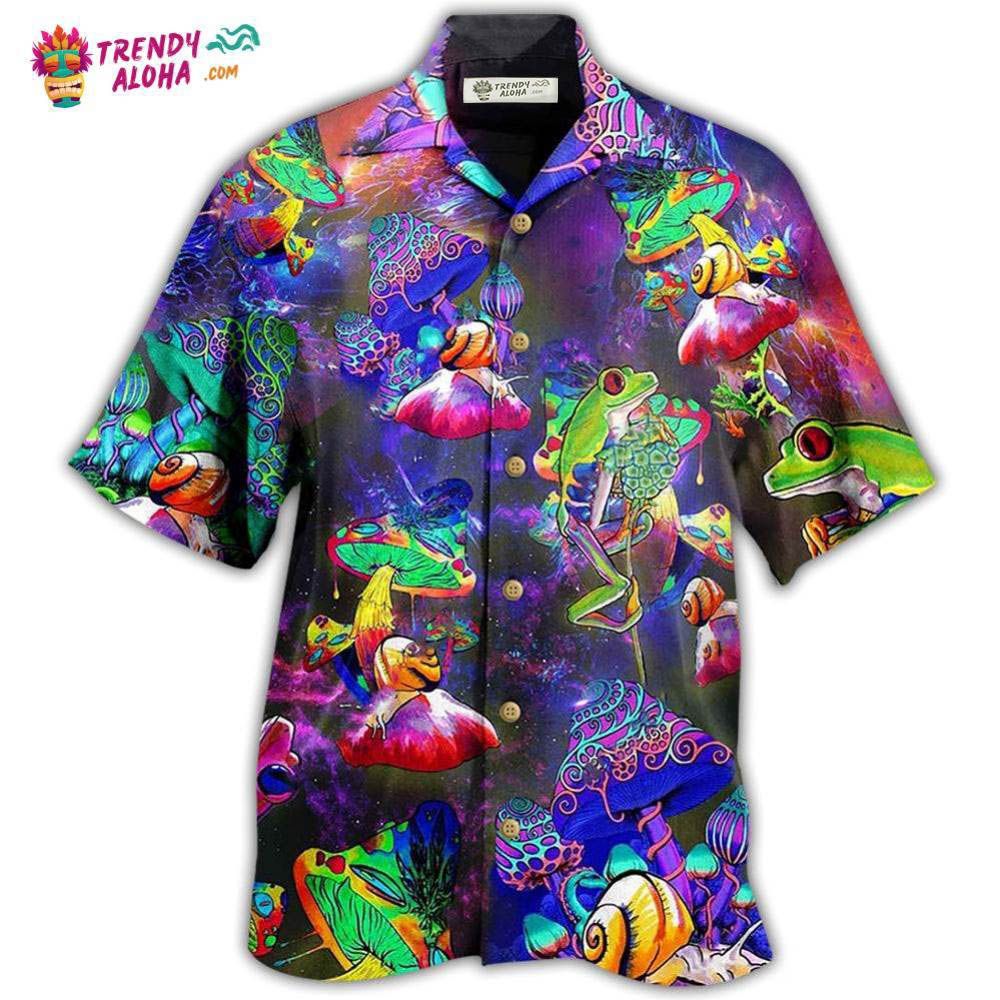 Frog Colorful Galaxy Mushroom Hawaiian Shirt – Trendy Aloha