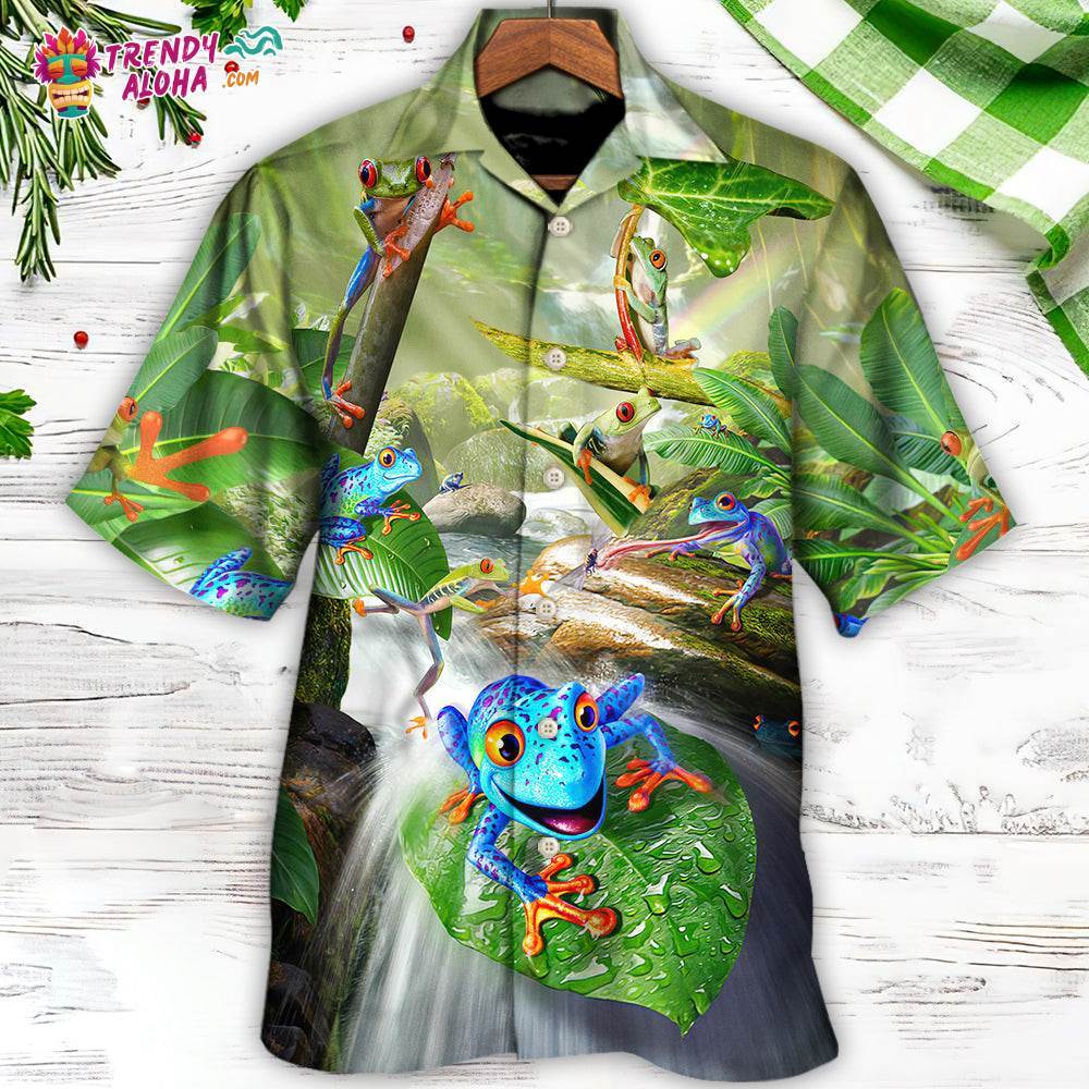 Frog Every Journey Begins With A Single Hop Hawaiian Shirt – Trendy Aloha