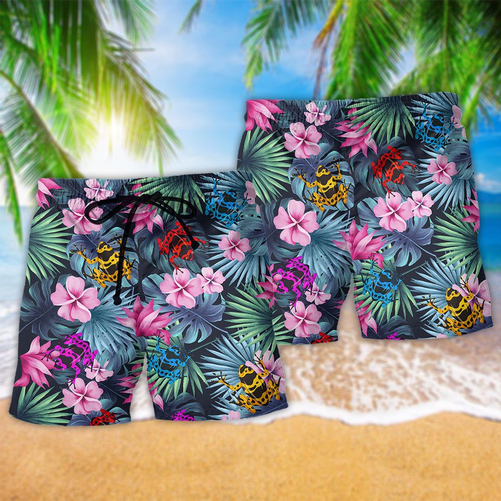 Frog Tropical Summer Vibes Pretty Trendy Aloha Hawaiian Beach Shorts