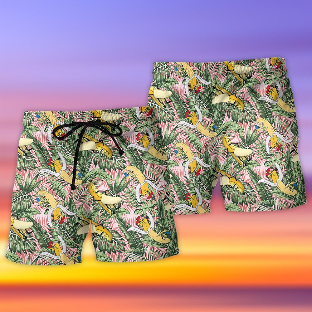 Fruit Adult Humor Banana Trendy Aloha Hawaiian Beach Shorts