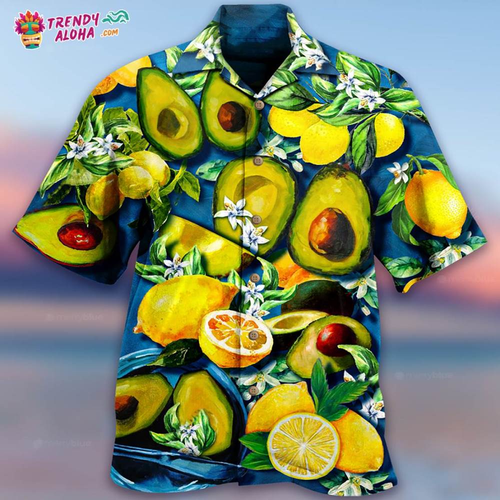 Fruit Avocado Lemon Summer Time Hawaiian Shirt – Trendy Aloha