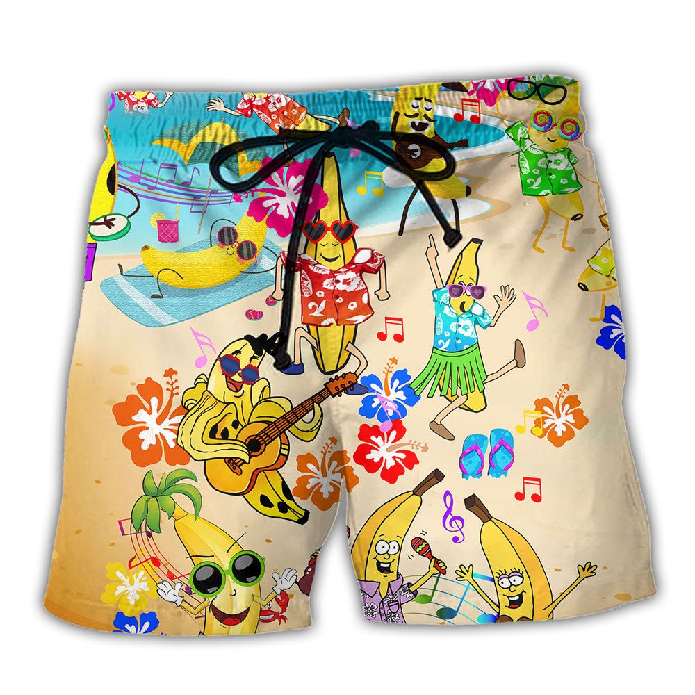 Fruit Banana Love Beach Light Color Trendy Aloha Hawaiian Beach Shorts Fruit Banana Love Beach Light Color Trendy Aloha Hawaiian Beach Shorts