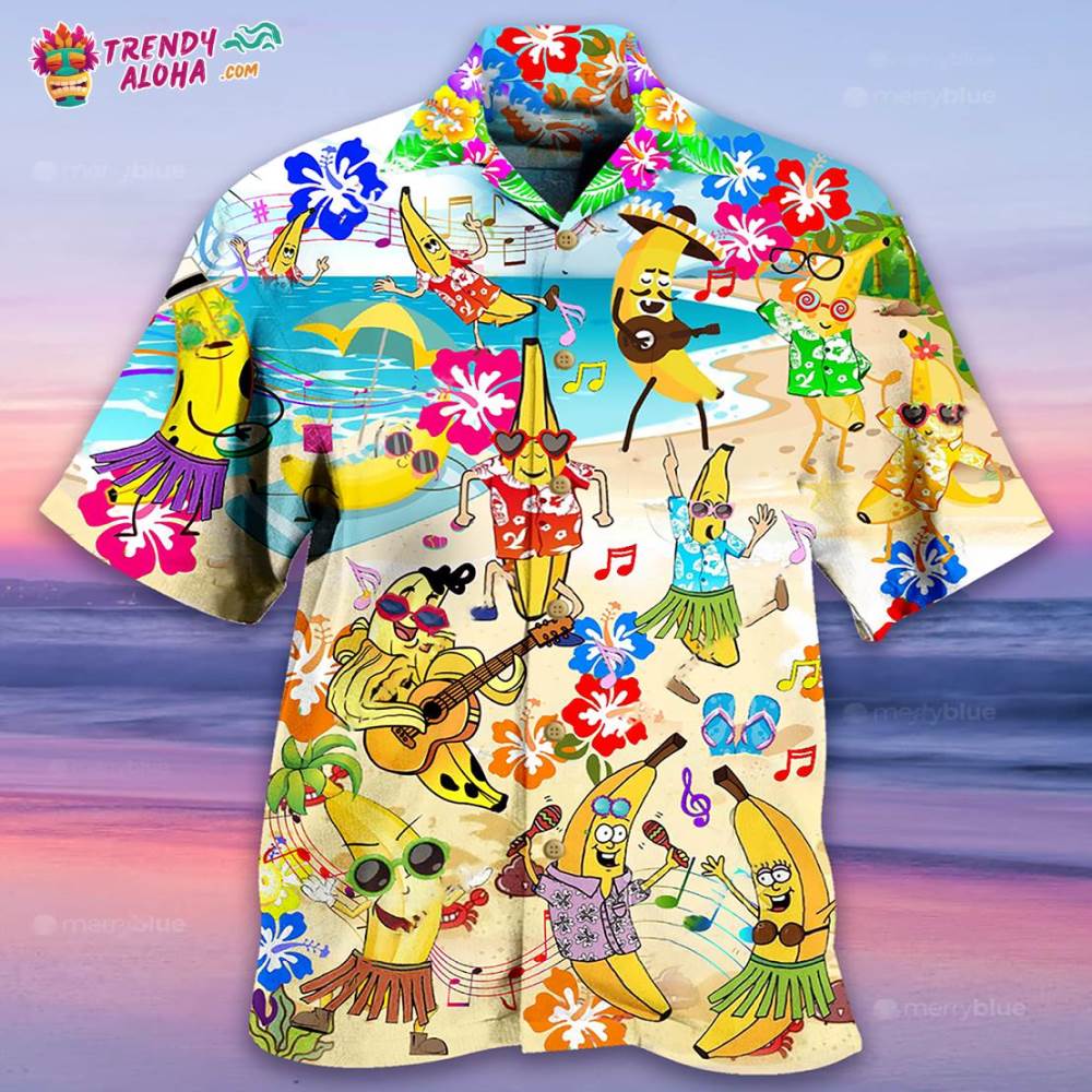 Fruit Banana Love Beach Music Hawaiian Shirt – Trendy Aloha
