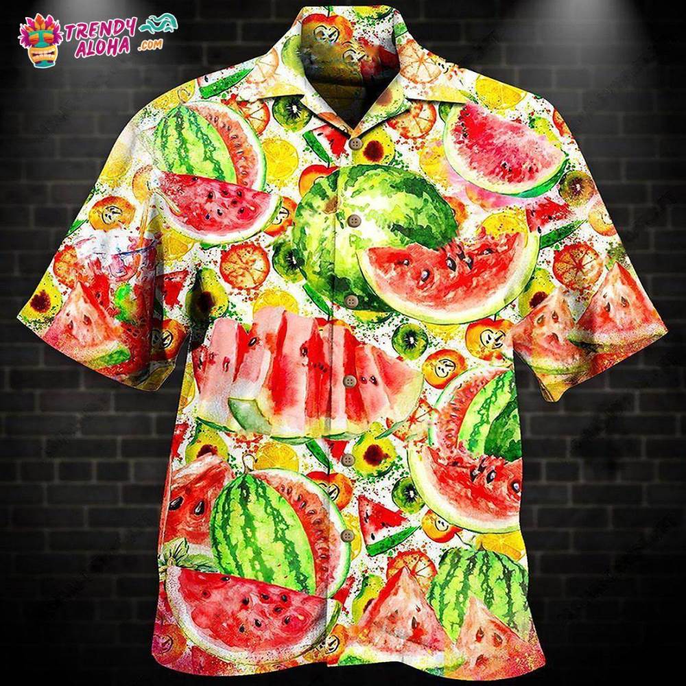 Fruit Summer Time Watermelon Hawaiian Shirt – Trendy Aloha