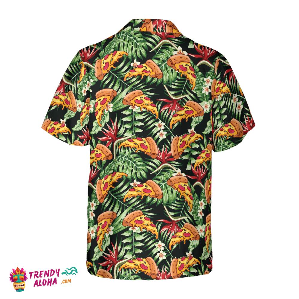 Funky Tropical Pizza Shirt For Men Hawaiian Shirt