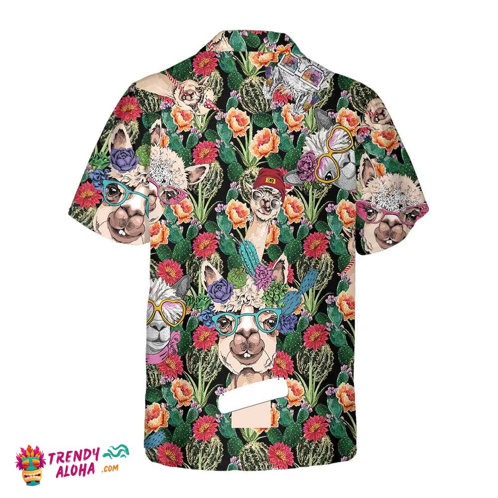 Funny Alpaca With Cactus Hawaiian Shirt, Tropical Alpaca Shirt For Men & Women