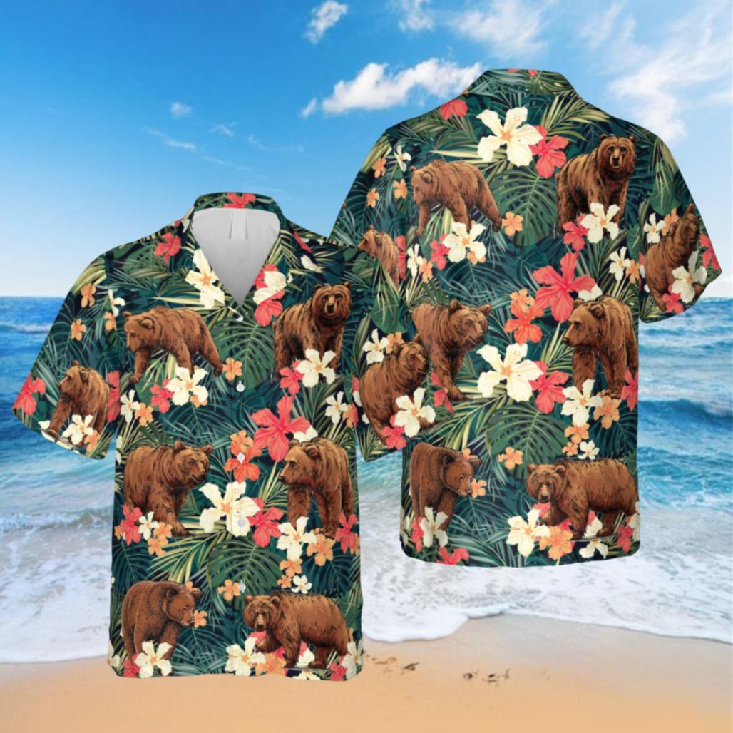 Funny Bear Trendy Hawaiian Shirt, Men Clothing, Apparel