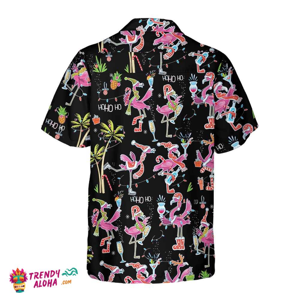 Funny Christmas Flamingo Hawaiian Shirt, Christmas Tropical Shirt For Men, Best Xmas Gift Idea