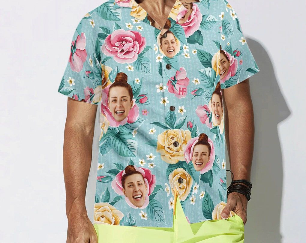 Funny Custom Face Custom Trendy Hawaiian Shirt, Shirt For Couples, Hawaii Shirt Party Summer, Tropical Beach Shirt Button Down Shirt.