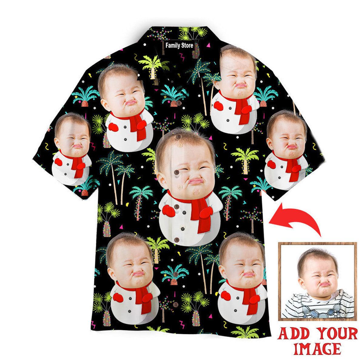 Funny Custom Face Snowman Christmas In July Custom Hawaiian Shirt Funny Custom Face Snowman Christmas In July Custom Hawaiian Shirt