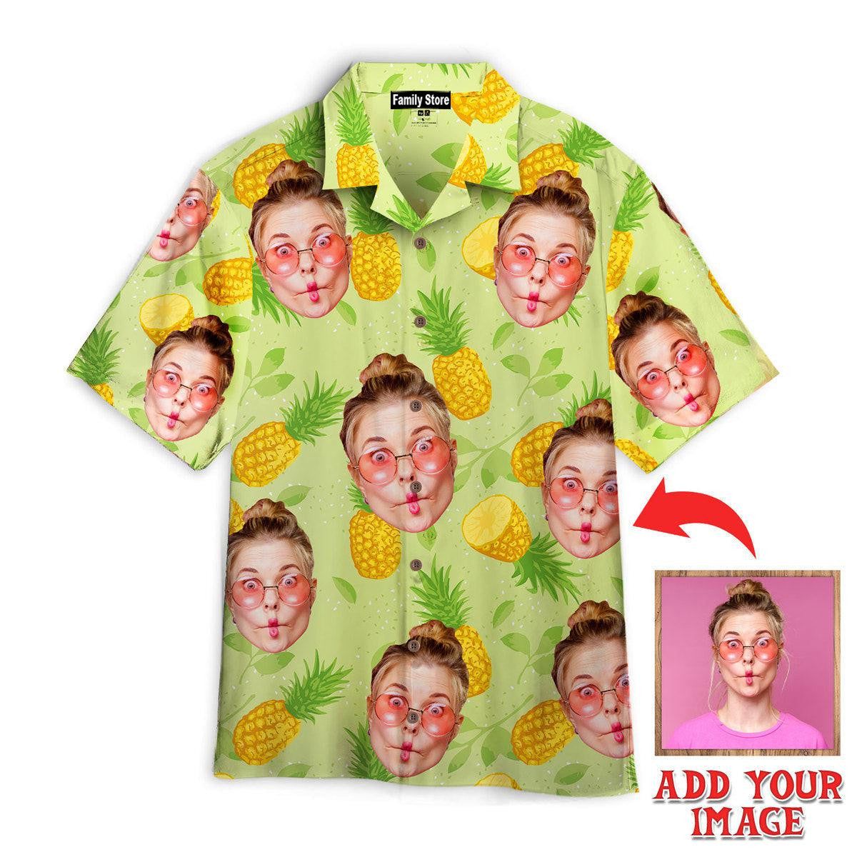 Funny Custom Face Summer Pineapples Custom Hawaiian Shirt Funny Custom Face Summer Pineapples Custom Hawaiian Shirt