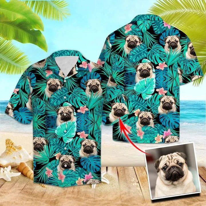 Funny Custom Face Tropical Vibes Hawaiian Shirt