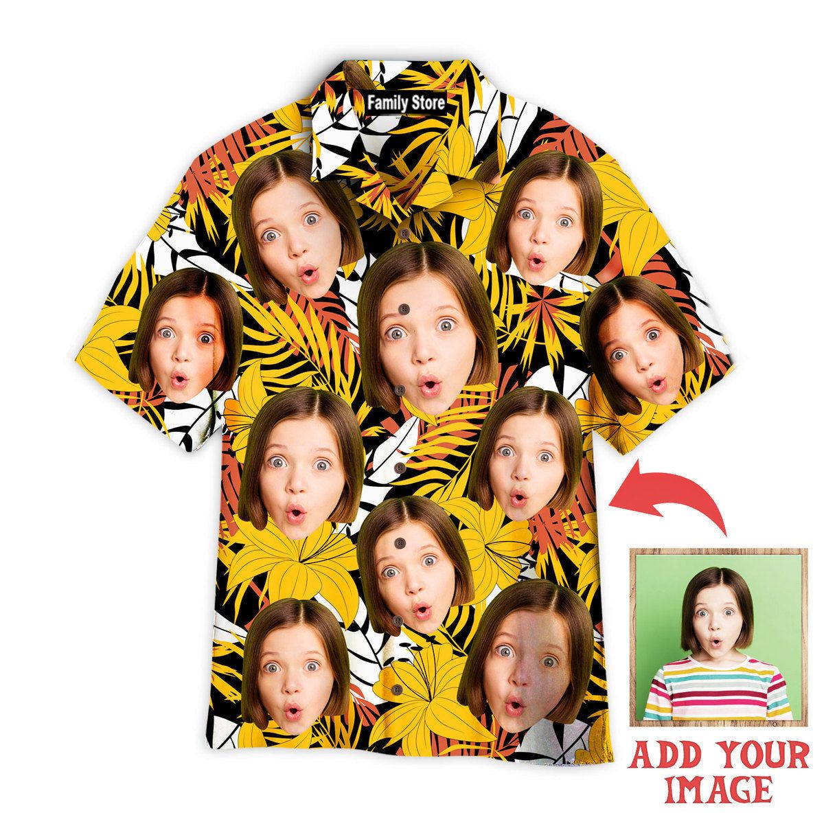 Funny Custom Face Your Photo On Yellow Flower Design Custom Hawaiian Shirt Funny Custom Face Your Photo On Yellow Flower Design Custom Hawaiian Shirt