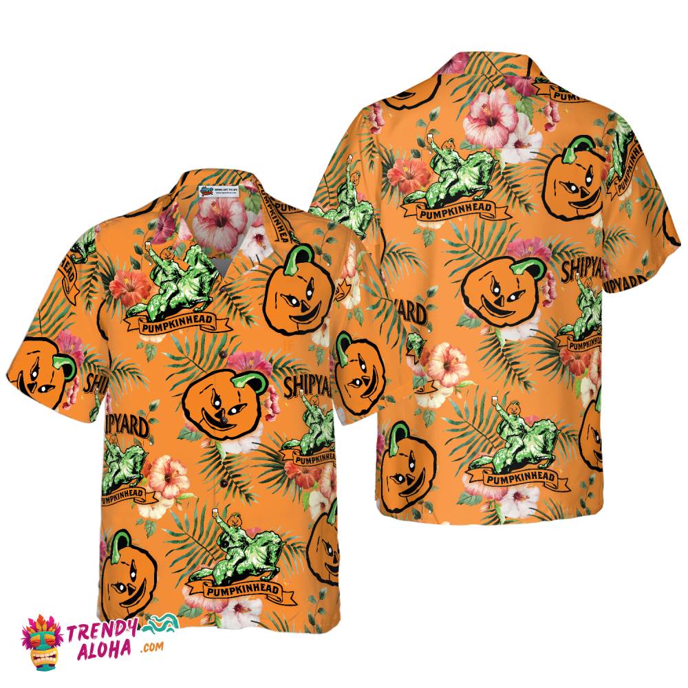 Funny Custom Shipyard Pumkinhead Logo Hawaiian Shirt Funny Custom Shipyard Pumkinhead Logo Hawaiian Shirt