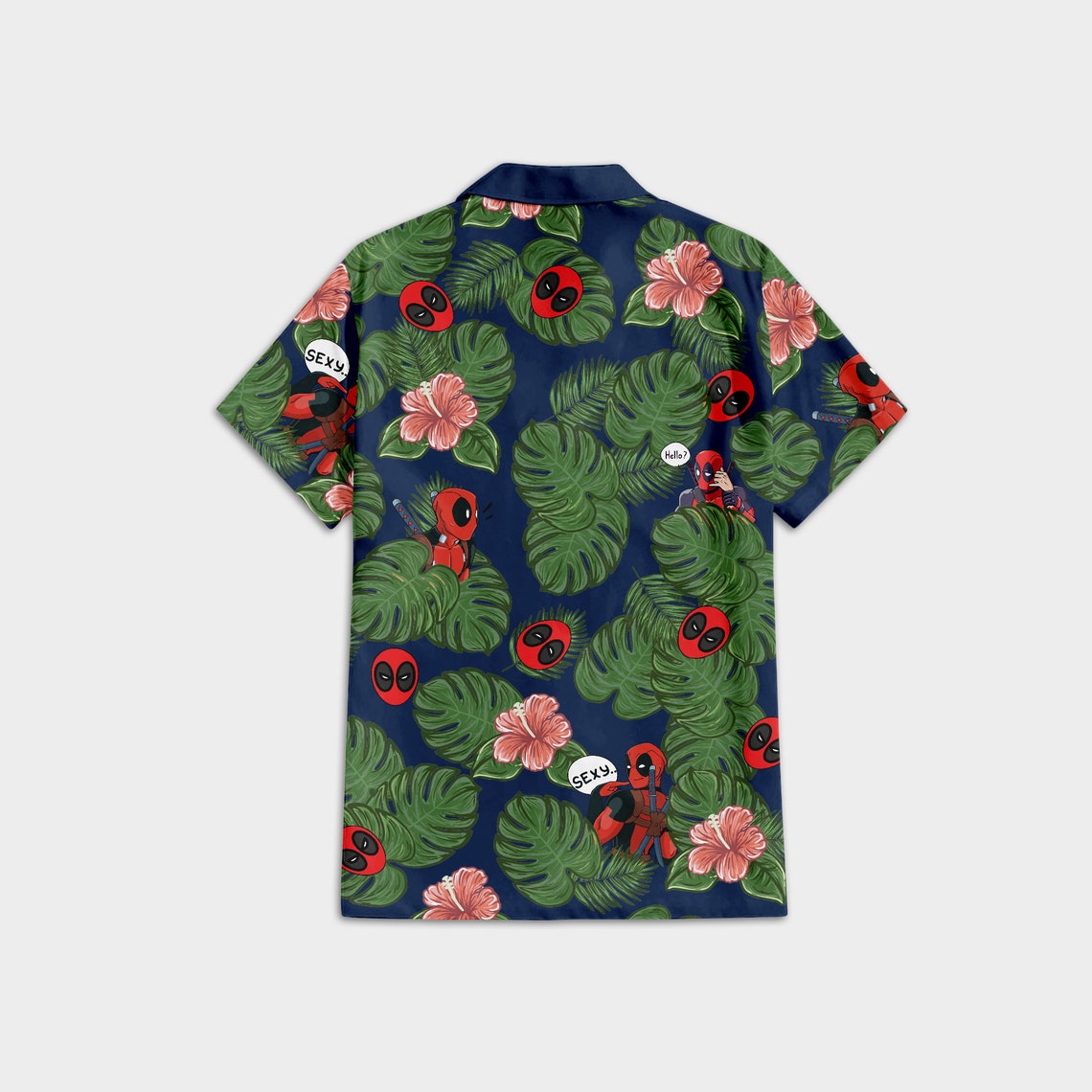 Funny Deadpool Superhero Button Up Cute Wolverine Hero Tropical Deadpool Hawaiian Shirt