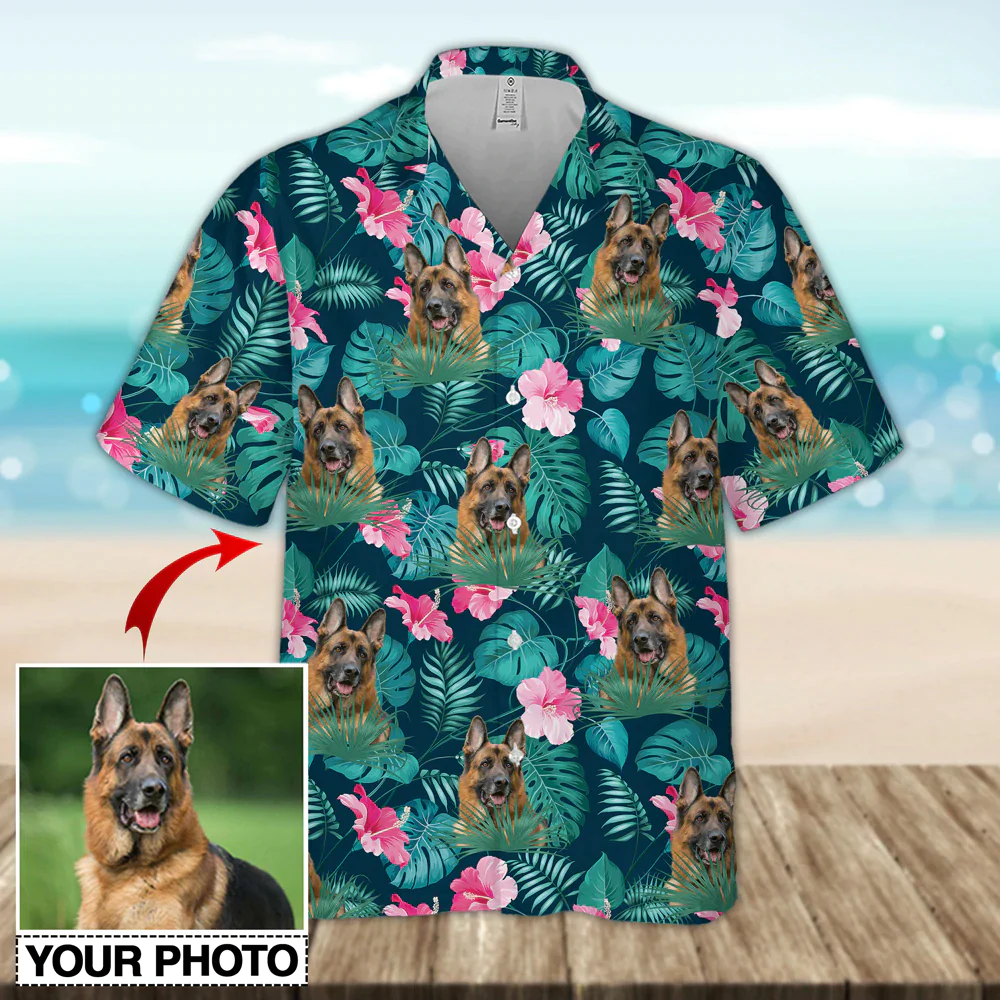 Funny Dog Custom Photo Dog Trendy Hawaiian Shirt, Summer Short Sleeve Hawaiian Aloha Shirt, Hawaii Shirt For Men, Hawaii Shirt Women