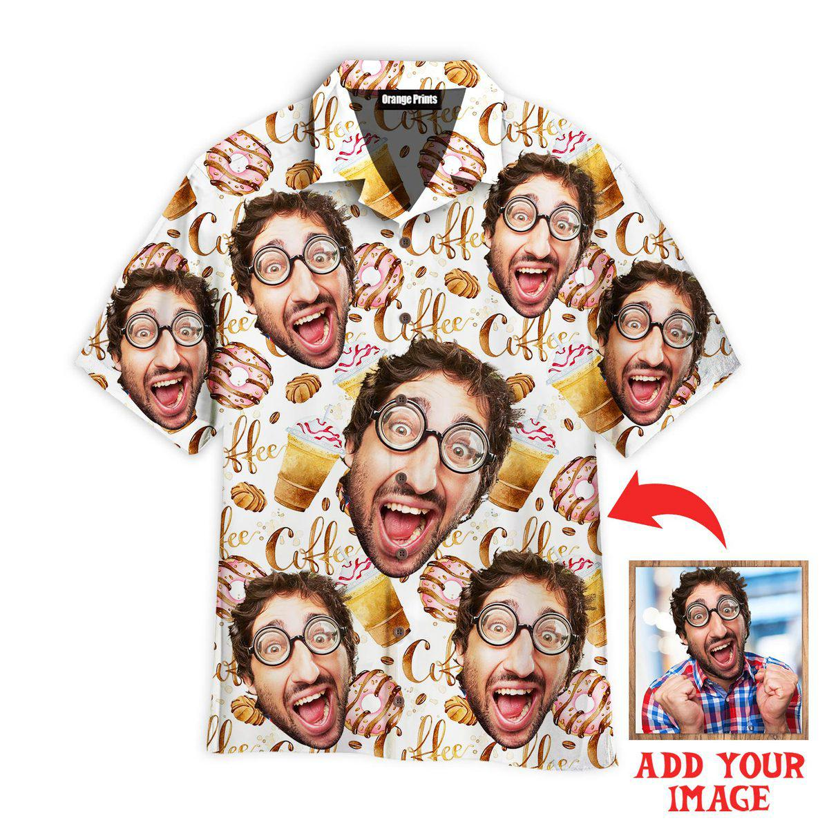 Funny Face And Coffee Seamless Custom Hawaiian Shirt