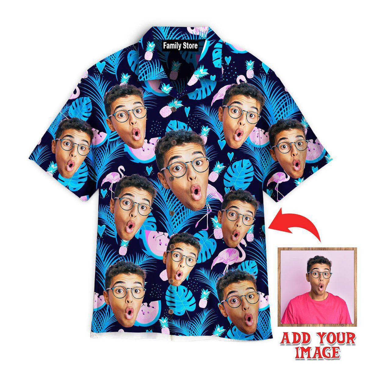 Funny Face Neon Party Tropical Custom Hawaiian Shirt Funny Face Neon Party Tropical Custom Hawaiian Shirt