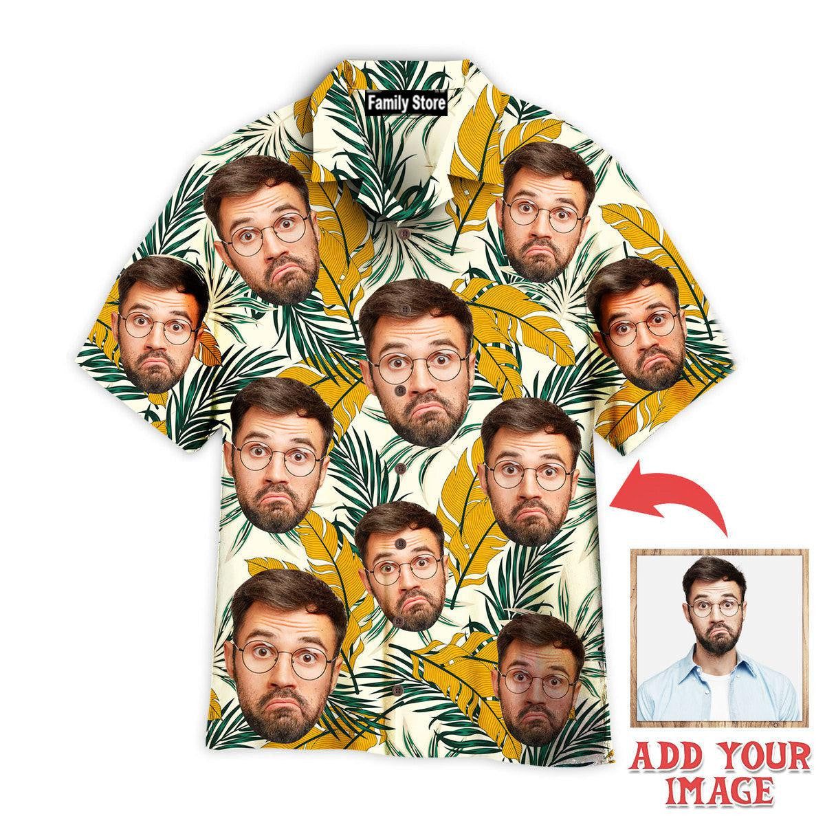 Funny Face On Tropical Pattern Custom Hawaiian Shirt Funny Face On Tropical Pattern Custom Hawaiian Shirt