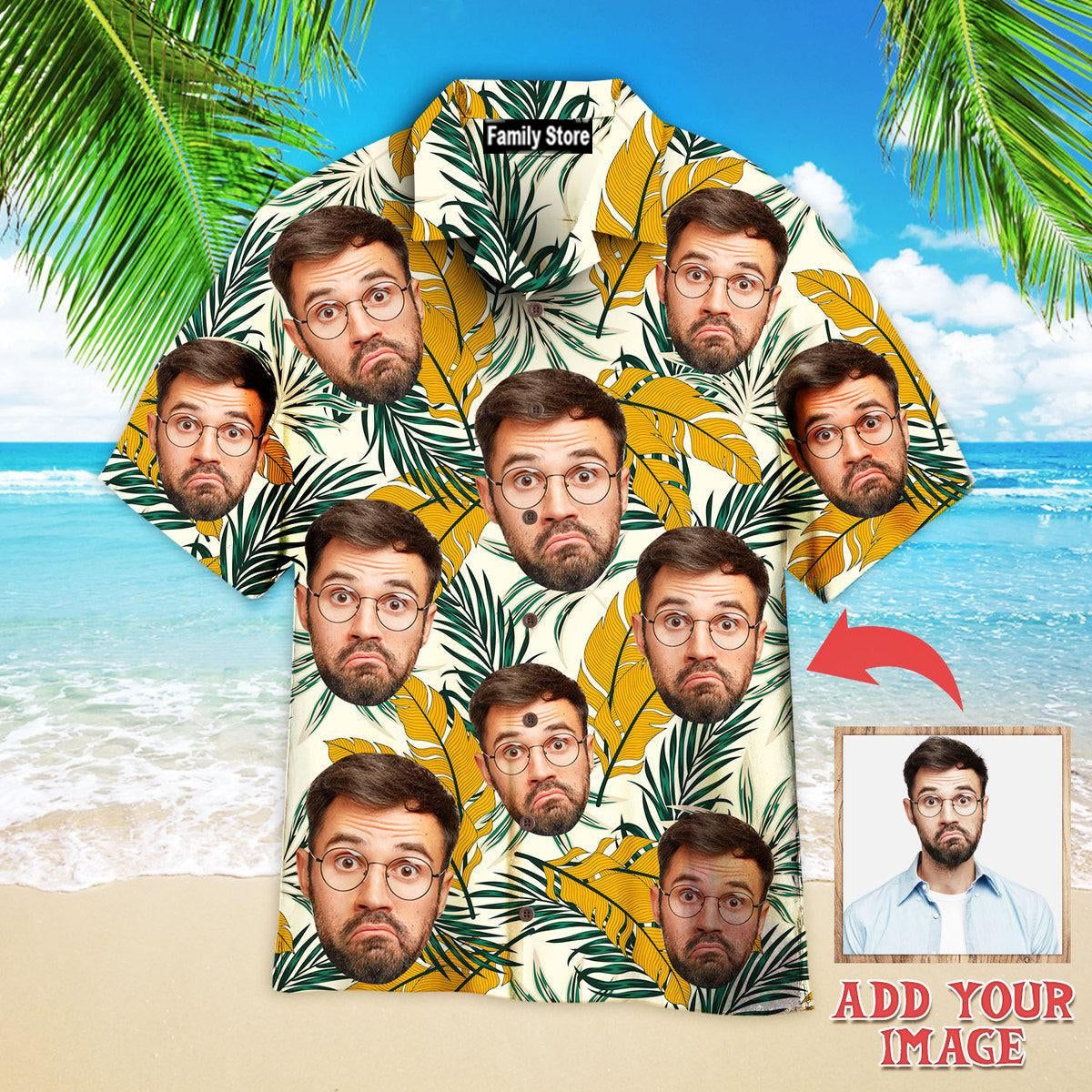 Funny Face On Tropical Pattern Custom Hawaiian Shirt