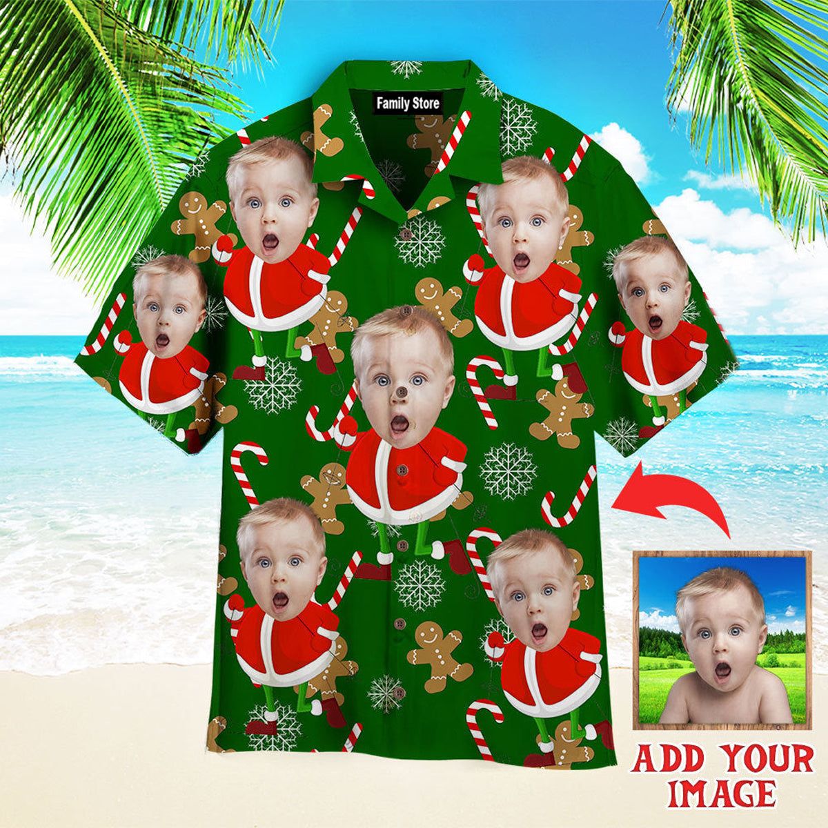 Funny Face Santa Merry Christmas Custom Hawaiian Shirt