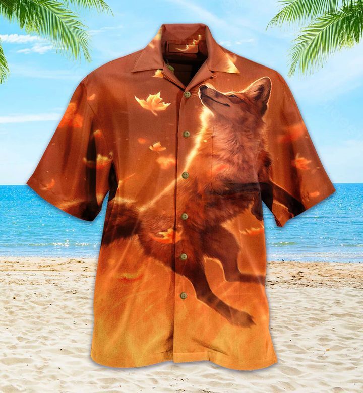 Funny Fox Autumn Orange Trendy Hawaiian Shirt 3D, Fox Lover Trendy Hawaiian Shirt For Summer Gifts Funny Fox Autumn Orange Trendy Hawaiian Shirt 3D, Fox Lover Trendy Hawaiian Shirt For Summer Gifts
